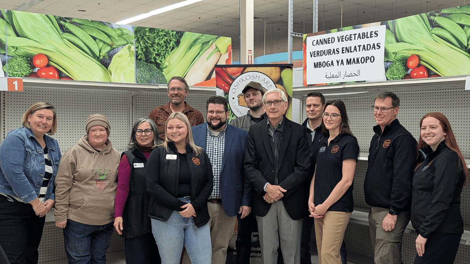 Governor Evers Tours Oshkosh Area Community Pantry
